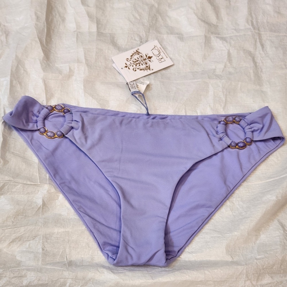 New $68 Becca Women's Marble Canyon Ring Hipster Bottom Purple L Large Bikini